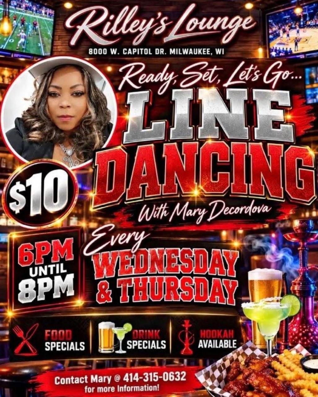 Line Dancing with Mary Decordova flyer